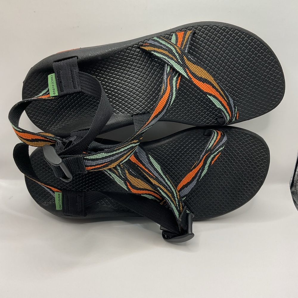 Chaco Z/Cloud Black Sandles Colorful Gush Rust Orange/Tan/Blue, Size W 10 - Picture 6 of 9